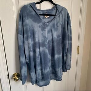 Cupio 2x Blue Tie-Dye Hooded Sweatshirt